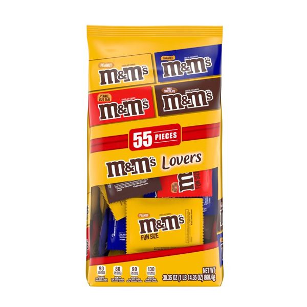 M & M Chocolate Candy, Peanut Butter - 24 pack, 1.63 oz packs